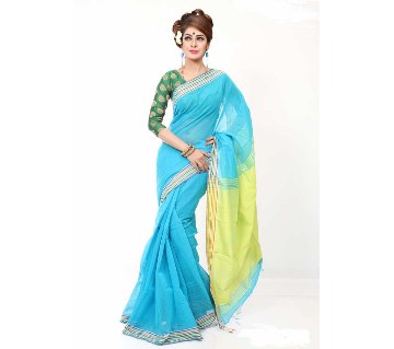 Blue silk sharee
