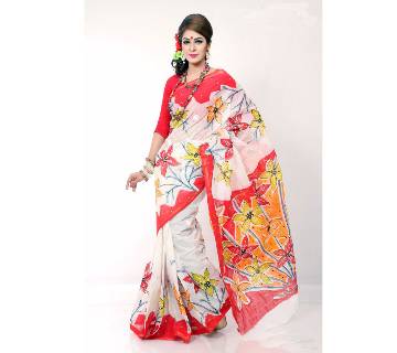 Hand paint printed cotton sharee