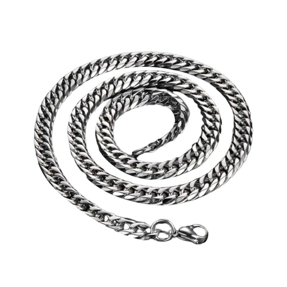 Jewelry Stainless steel Chain necklace chain flat silver filled chains hiphop mens