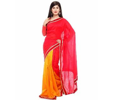 Red yellow silk sharee