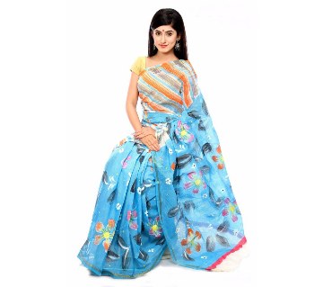 Hand paint printed cotton sharee