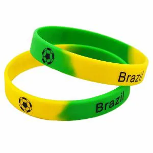 Brazil Flag Silicone Bracelet Sport Rubber Wristband Men Women Accessories - 1 piece