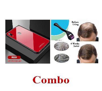 Samsung Galaxy A20 Glass Case Phone Back Cover+Attractive Derma Roller 0.5 Mm for Hair growth