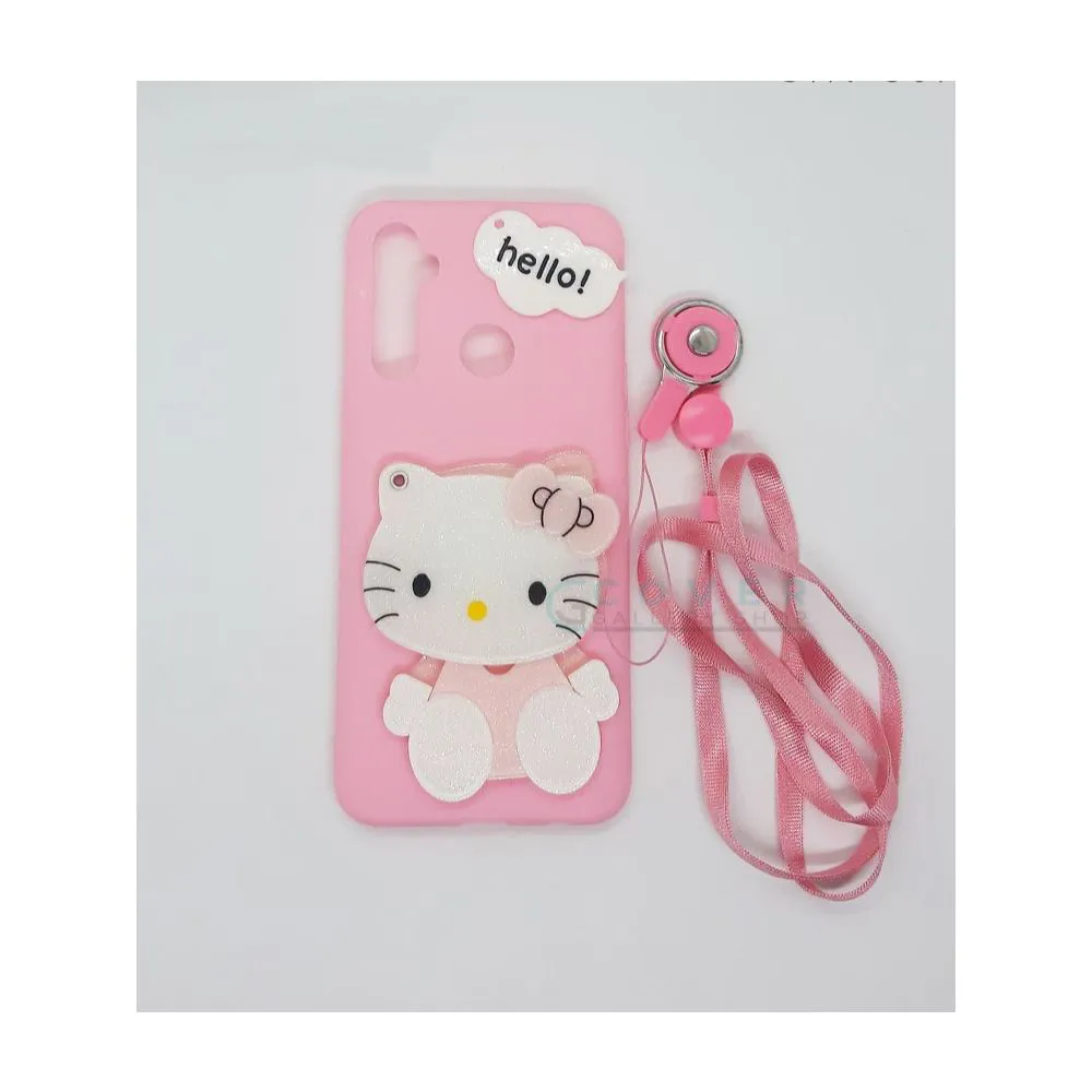 Custom Cute Cartoon Make Up Mirror Soft Tpu Hello Kitty Kawaii Phone Case for Realme 5i