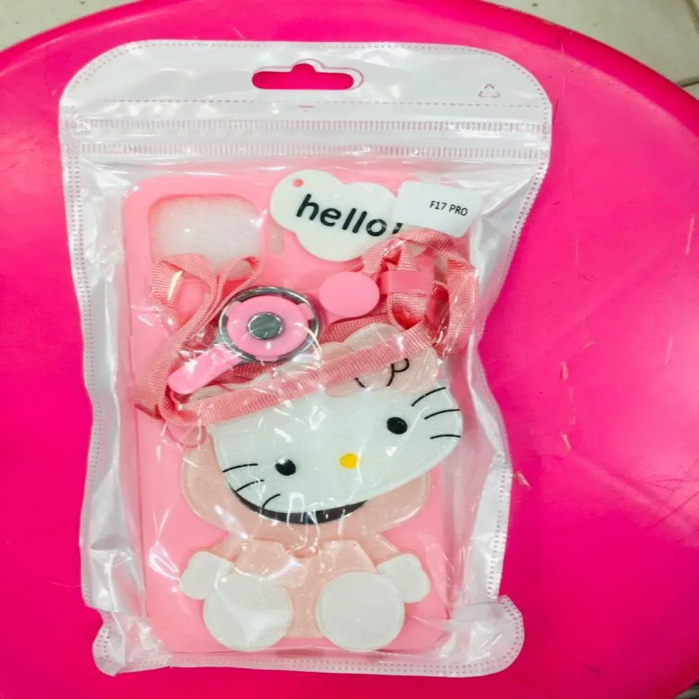 Custom Cute Cartoon Make Up Mirror Soft Tpu Hello Kitty Kawaii Phone Case for Oppo A33