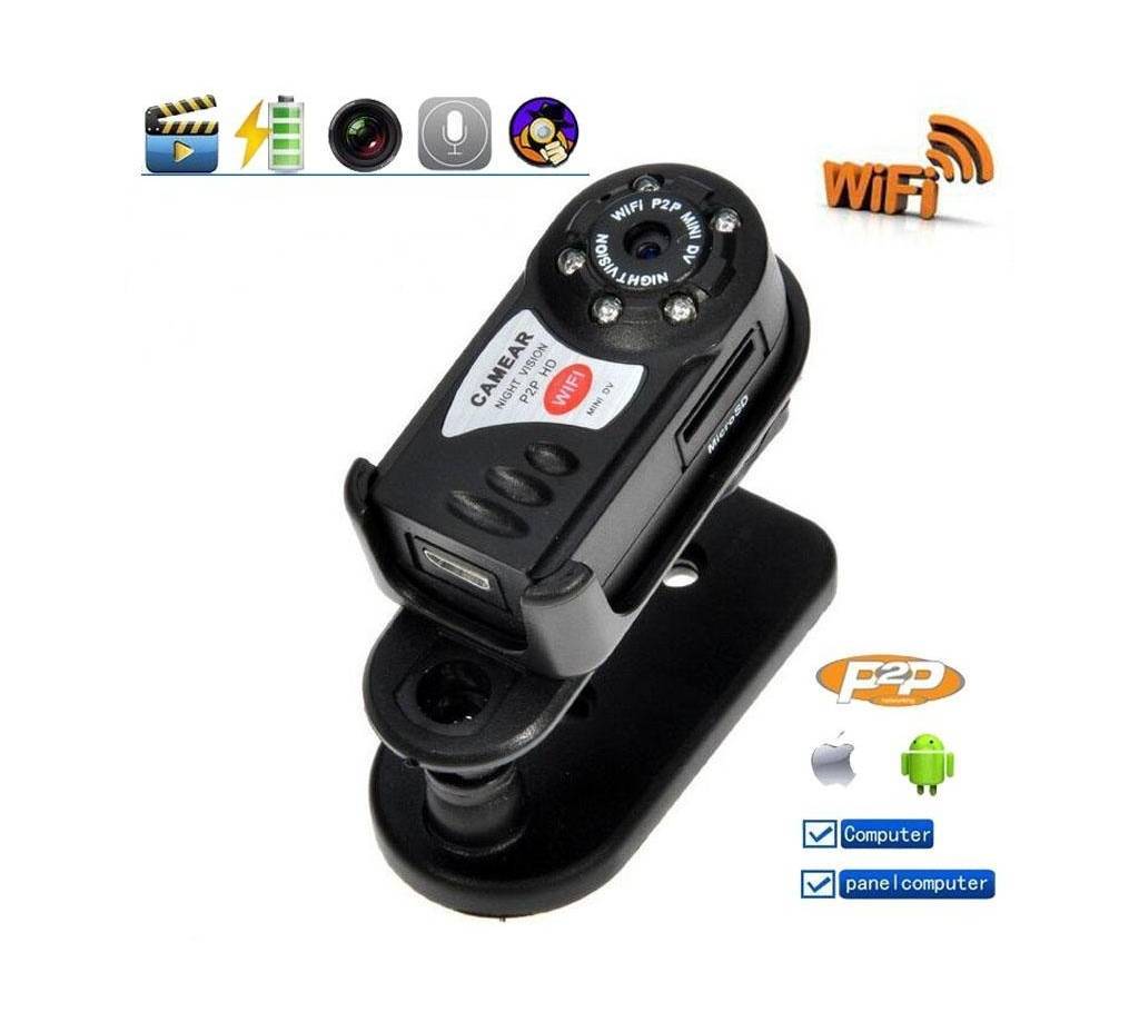 Q7 Mini WiFi Spy Night Vision HD Camera - Black বাংলাদেশ - 691290