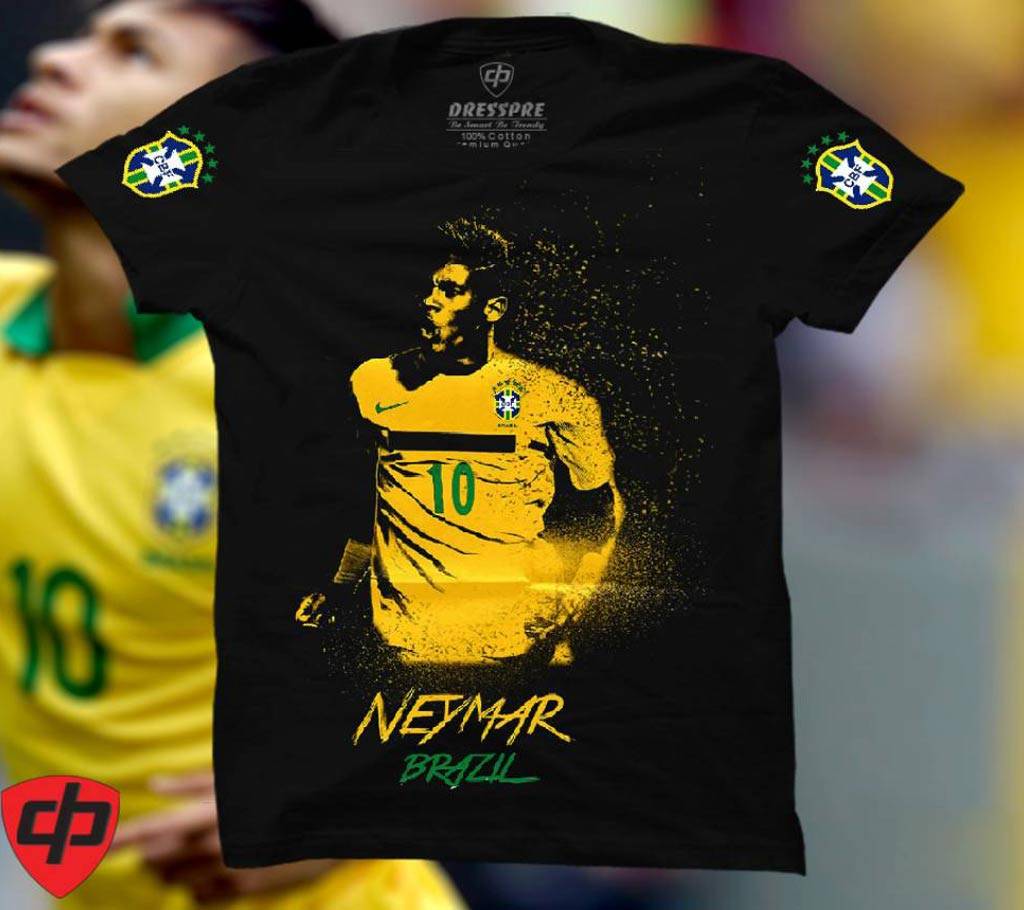 Neymar জেন্টস হাফ স্লিভ কটন টি-শার্ট বাংলাদেশ - 727386