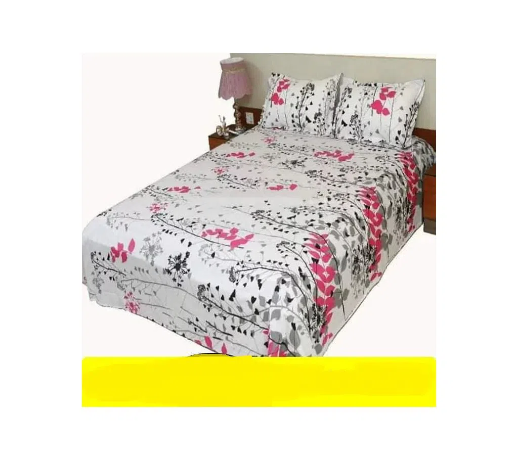 Double Size Cotton Bed Sheet With Pillow Cover Set