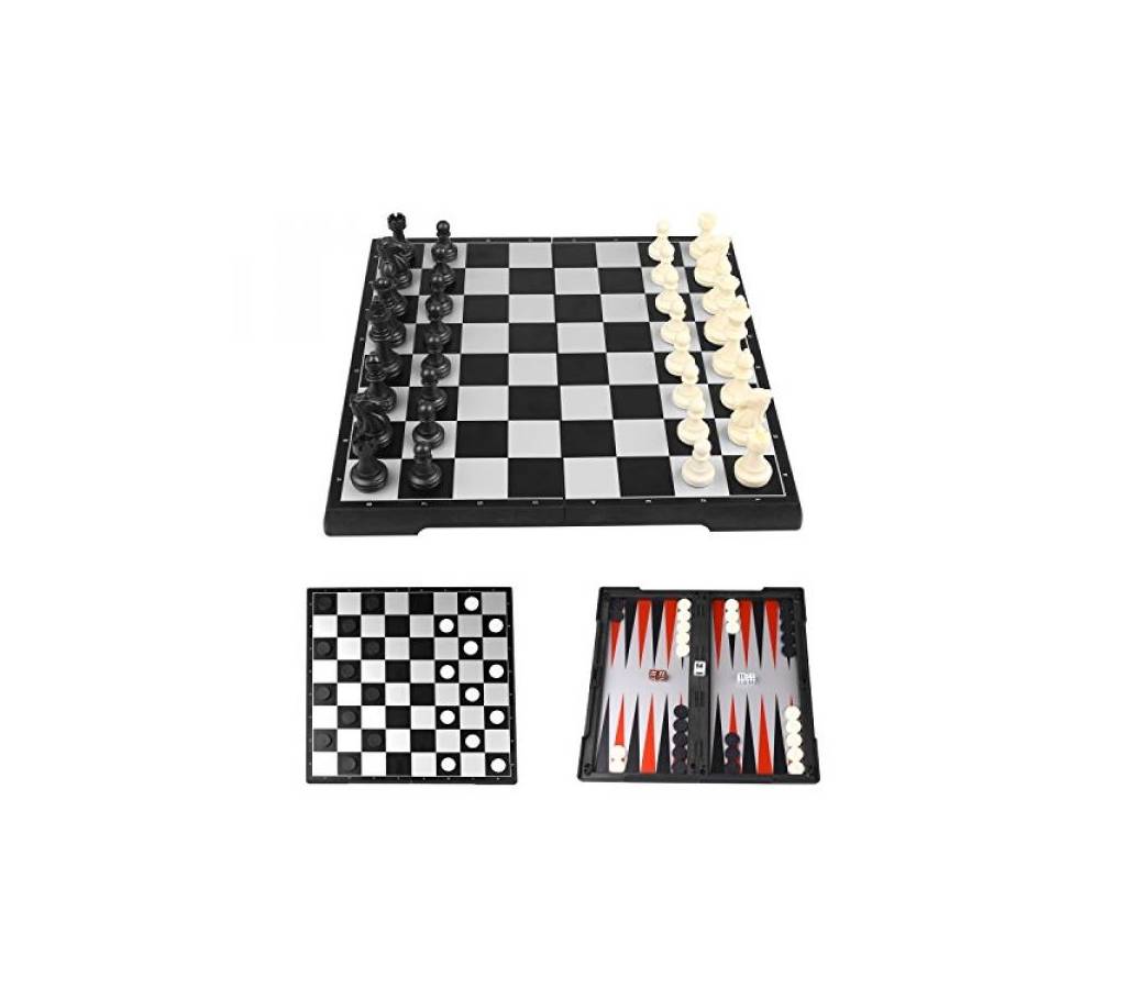 3 In 1 Super Quality ম্যাগনেটিক চেস//Backgammon বাংলাদেশ - 783609
