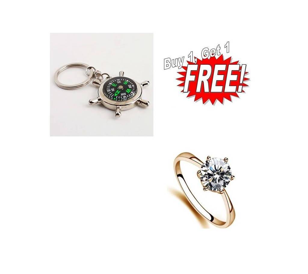 Buy One Finger Ring & Get One Compass Key Ring Free বাংলাদেশ - 675446
