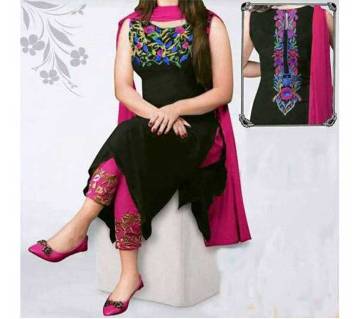 Unstitched georgette Embroidery Three piece copy