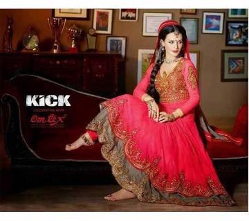 Unstitched georgette Embroidery Three piece copy