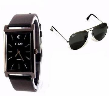 Ray Ban Sunglasses+Titan Wrist Watch Combo Offer 