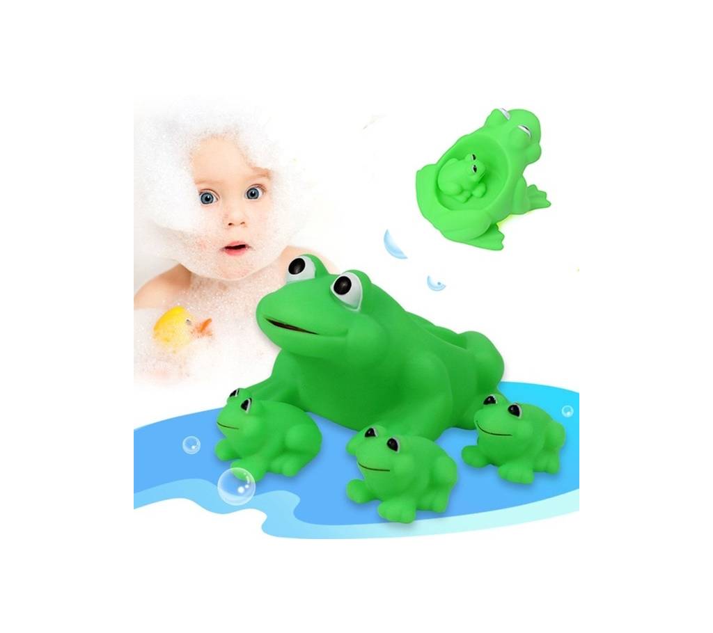 4pcs/Set Frog Shaped Bath Shower Float স্কোয়াকি টয় বাংলাদেশ - 779683