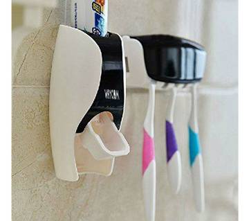 Automatic Toothpaste Dispenser with Toothbrush Holder - Multicolor