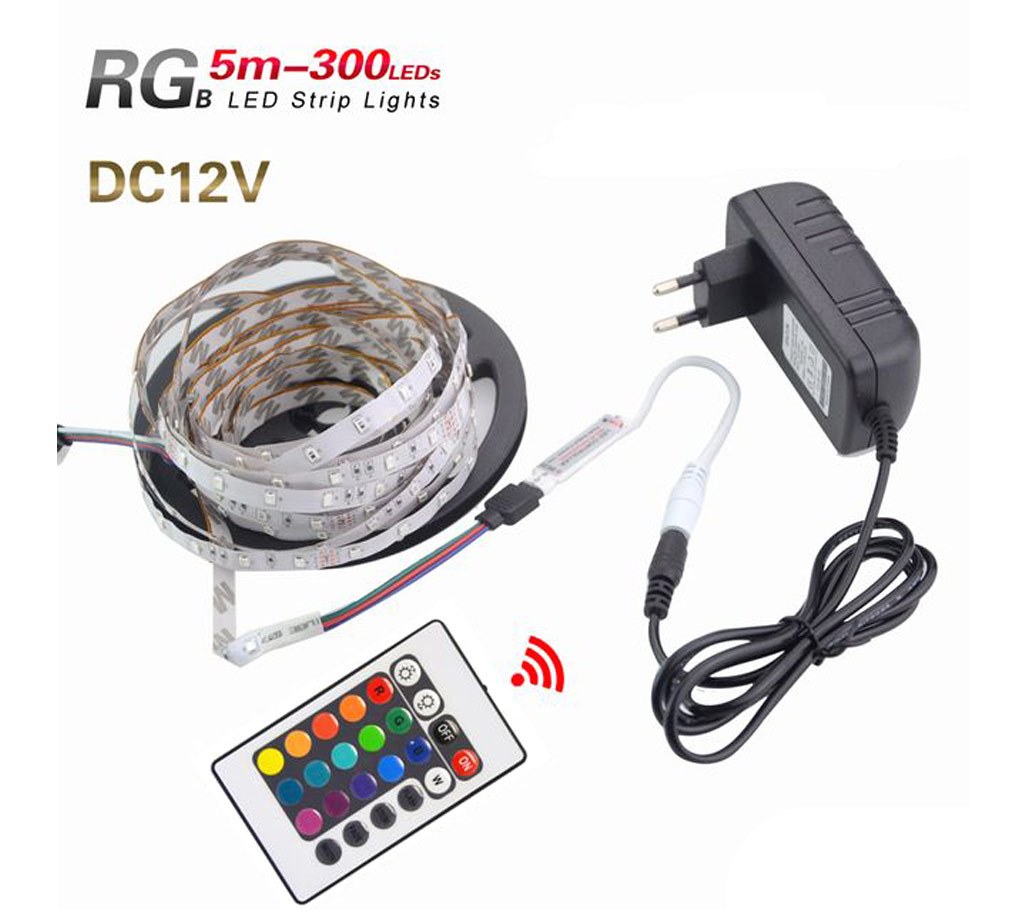 RGB LED স্ট্রিপ 5M 300Led 3528 SMD 24 কী বাংলাদেশ - 440042