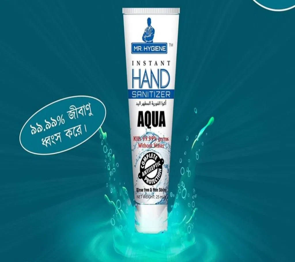 10 PCS Instant Gel Hand Sanitizer Aqua Flavor 25ml Tube