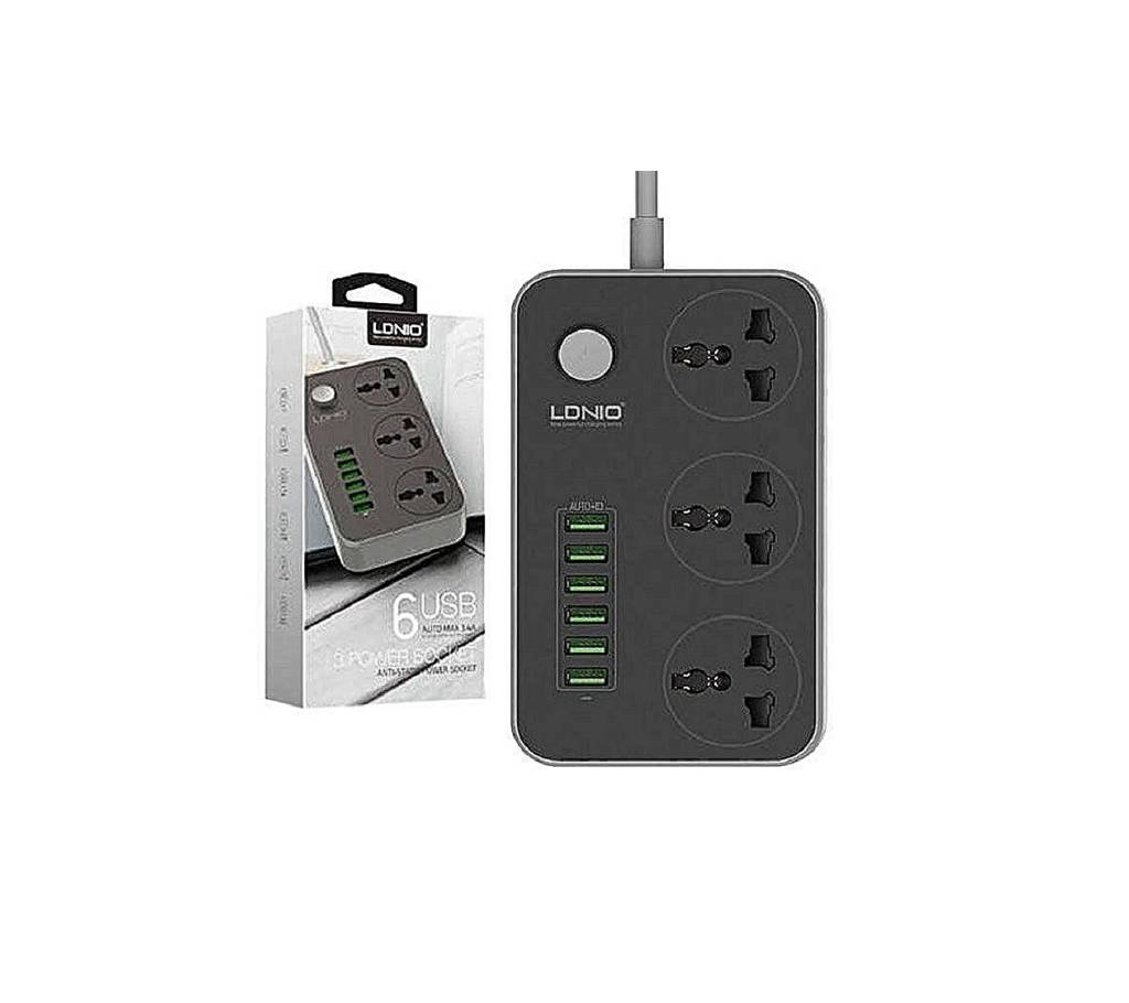 Ldnio SC3604 পাওয়ার স্ট্রীপ with 6 USB Ports - Black বাংলাদেশ - 709412