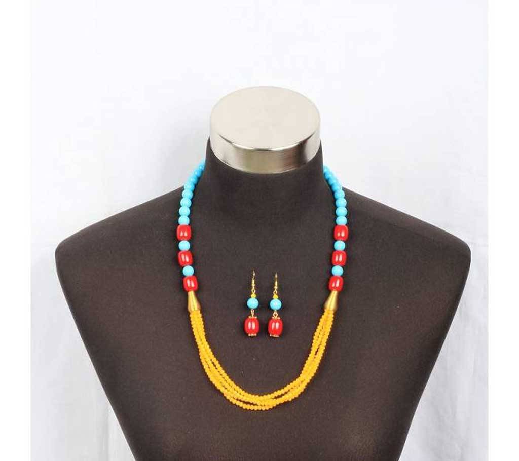 Red And Blue - Heavy Glass Bead Necklace বাংলাদেশ - 694037