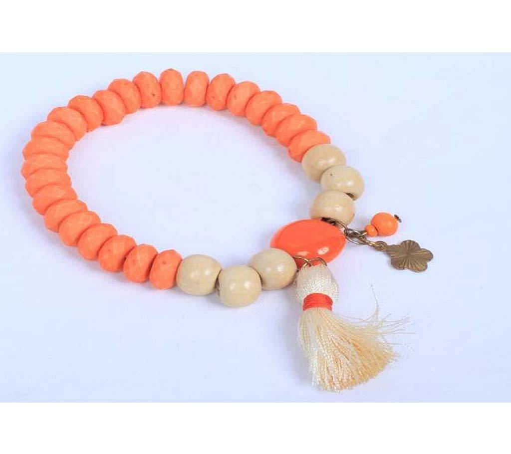 Orange and Off White Bead Bracelet বাংলাদেশ - 695266