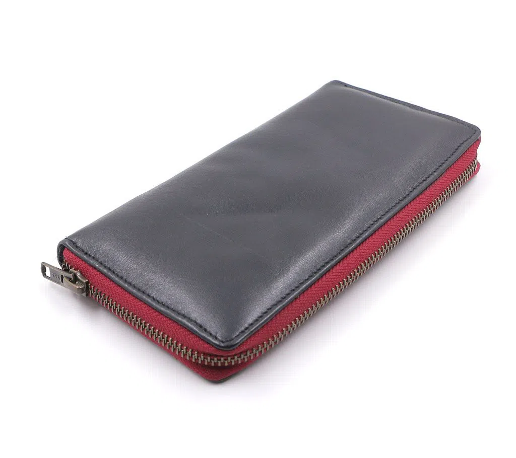 Gents Long Shaped PU Leather Wallet with Chain