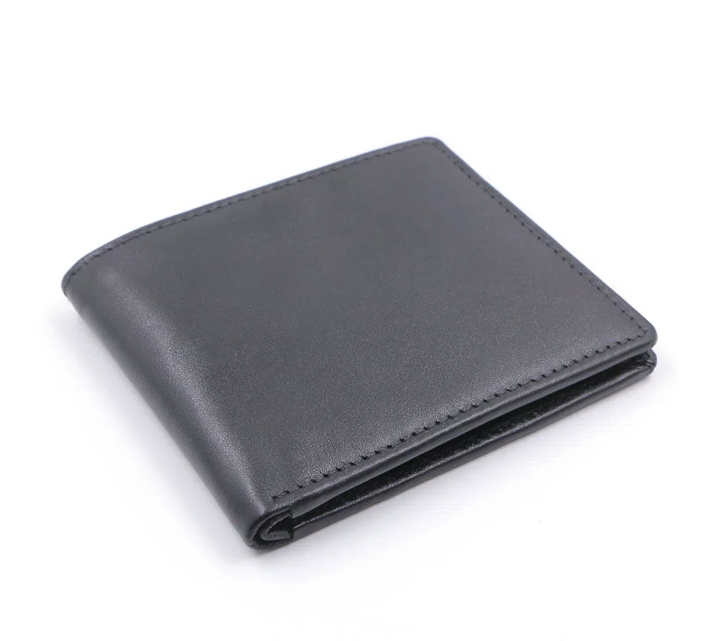 Gents Regular Shaped Leather Wallet - Black