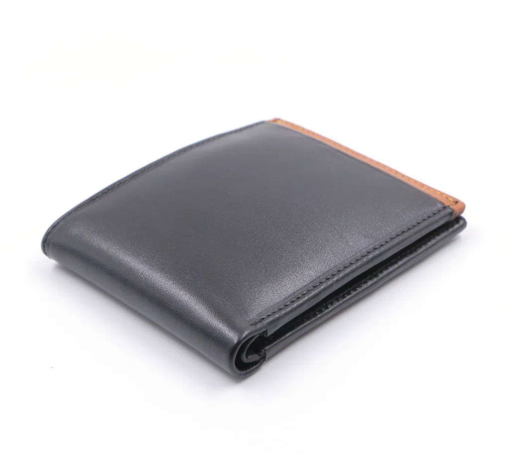 Gents Regular Shaped PU Leather Wallet - Black