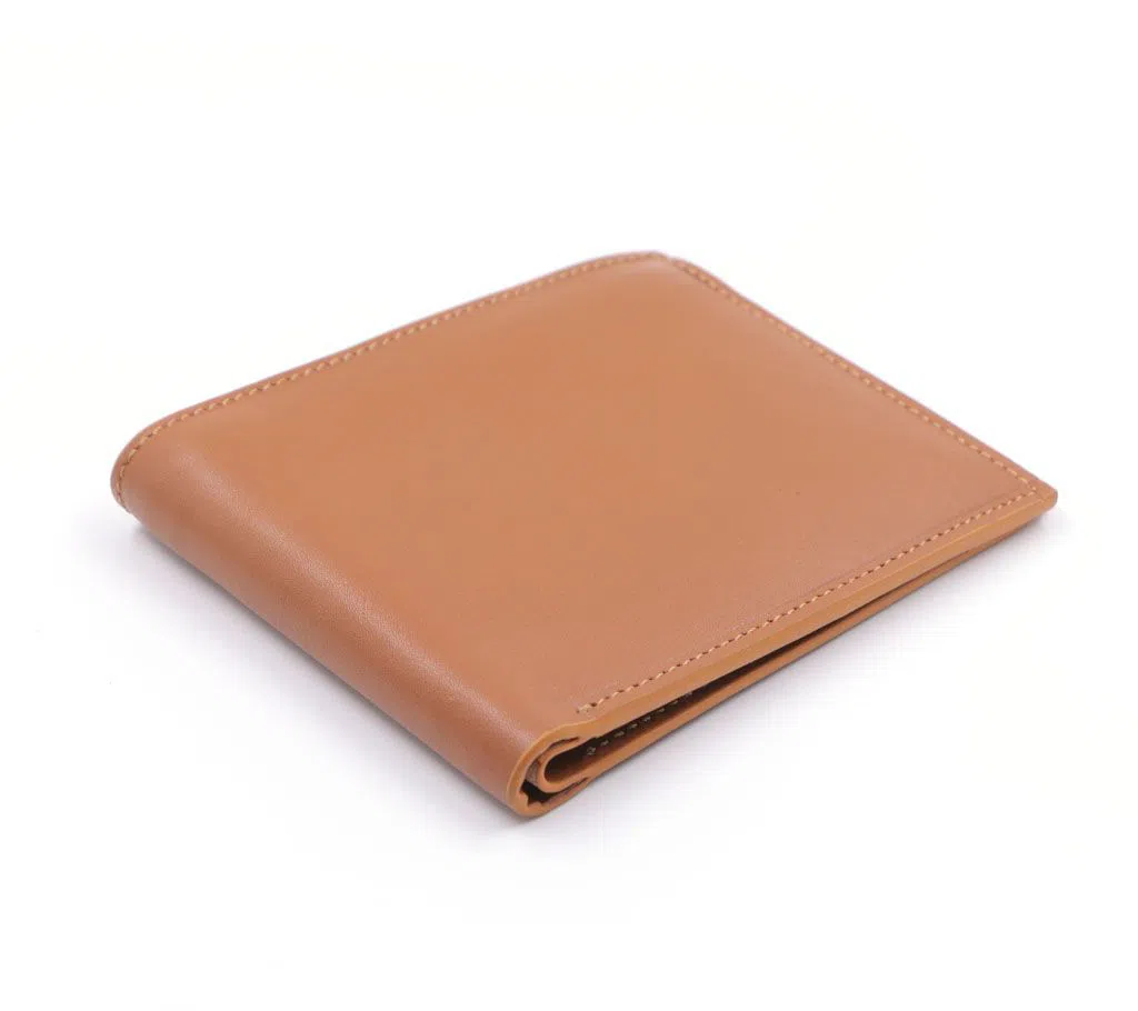 Gents Regular Shaped PU Leather Wallet - Brown
