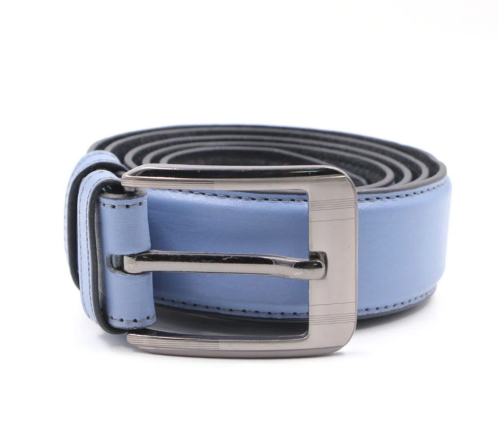 Gents Formal PU Leather Belt - Sky Blue