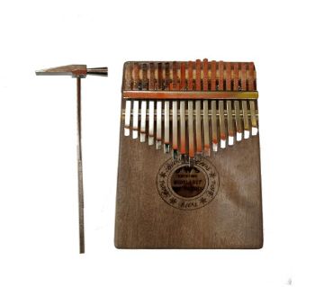 Kalimba 17 Keys থাম্ব পিয়ানো উইথ স্টাডি ইনস্ট্রাকশন এন্ড টিউন হ্যামার Portable Mbira Sanza African Wood Finger Piano, Gift for Beginners