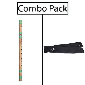 Combo of Scal F-11.5 Bamboo Flute and Flute Bag - Wooden