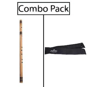 Combo of Scal F-11 Bamboo Flute and Flute Bag - Wooden