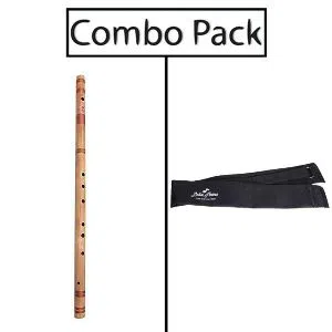 Combo of Scal E-10 Bamboo Flute and Flute Bag - Wooden