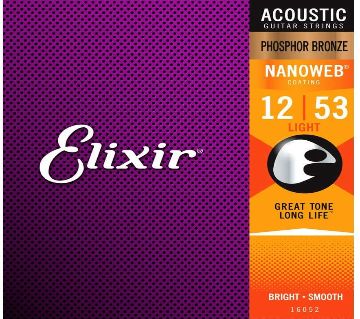 Elixir E16052 Nanoweb Phosphor Bronze Acoustic গিটার স্ট্রিংস লাইট Gauge 12-53