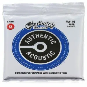Martin MA540 Authentic Acoustic Superior Performance Guitar Strings - 92/8 Phosphor Bronze Light