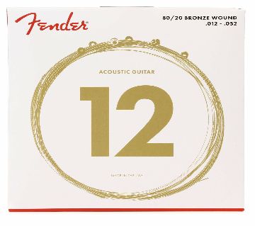 Fender 70L 80/20 Bronze Acoustic স্ট্রিংস - .012-.052 Light USA Made