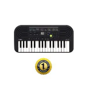 Casio SA-47 Portable Musical Keyboard Piano-Black & Grey with Adapter