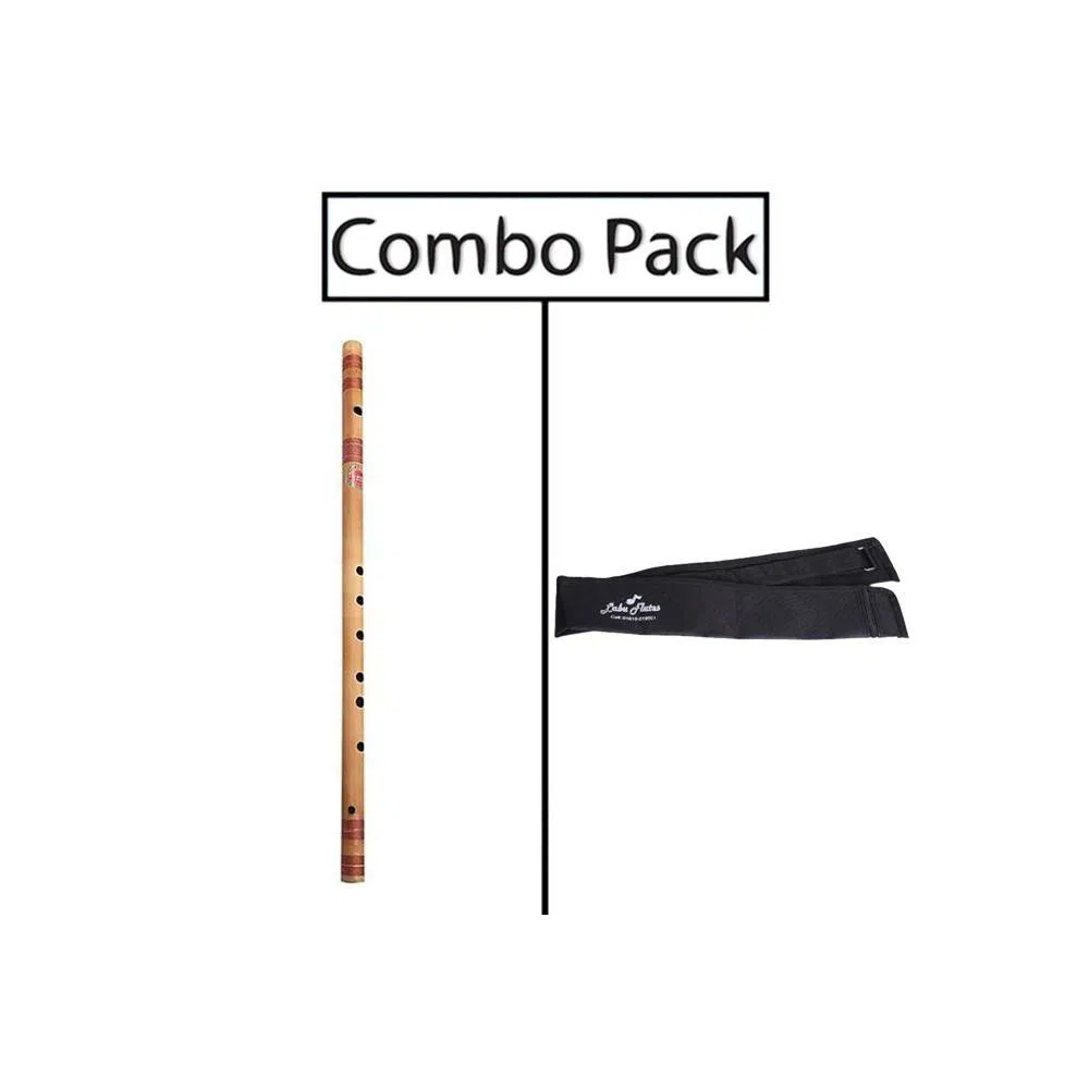 Combo of Scal G-12.5 Bamboo Flute and Flute Bag - Wooden