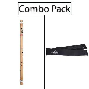 Combo of Scal F-11.5 Bamboo Flute and Flute Bag - Wooden