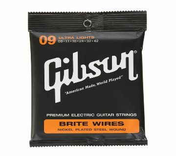 Gibson Premium 700UL ব্রাইট ওয়্যারস ইলেকট্রিক স্ট্রিংস - .009-.042 - আল্ট্রা লাইট ইউএসএ মেইড