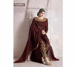 Latest Brown Georgette Suit With Dupatta