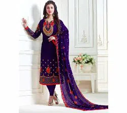 Ayesha Takia Semi stitched Straight Cut Salwar Suits Blue