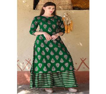 Un-stitched rajdhani voyel cotton block print salwar kameez seblock-252