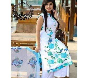 unstiched block printed cotton replica three pcs salwar kameez seblock-262