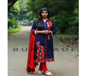 Unstitched Block Printed Cotton Salwar Kameez (Copy)