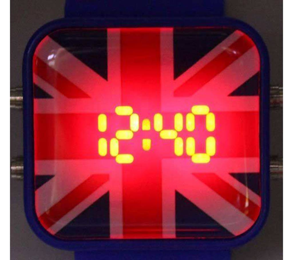 ইংল্যান্ড থিম সিলিকন বেল্ট LED রিষ্ট ওয়াচ বাংলাদেশ - 485173