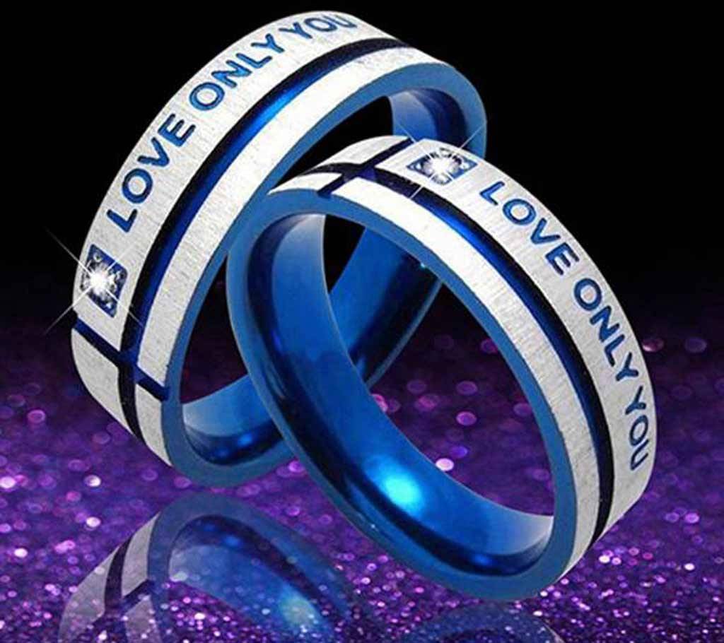 Blue Zircon Finger Ring for Couple বাংলাদেশ - 614497