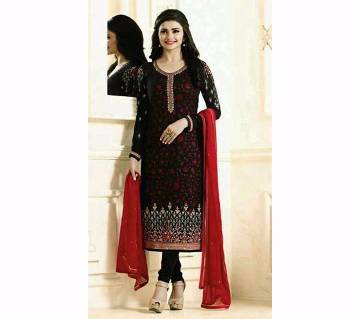 Semi-stitched Georgette Embroidery Three Pieces