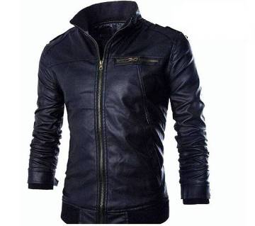 Gents Full Artificial Leather Jacket -  Vip1 Black