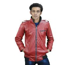 Artificial Leather Jacket - Red